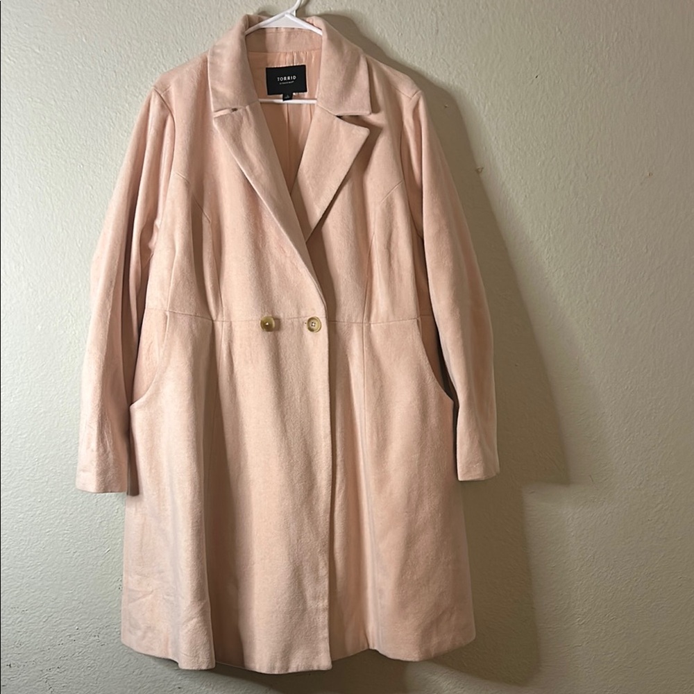 Pink Fit & Flare Pea Coat - Picture 3 of 7